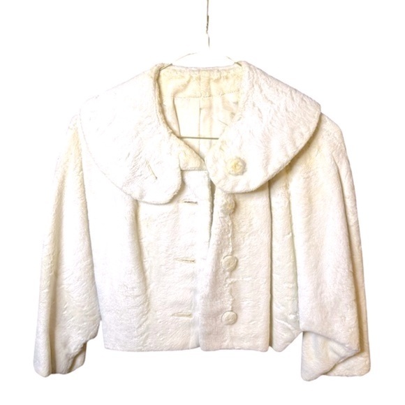 Vintage Faux Fur Cropped Swing Coat – 1950s Style with Satin Lining - Picture 1 of 6